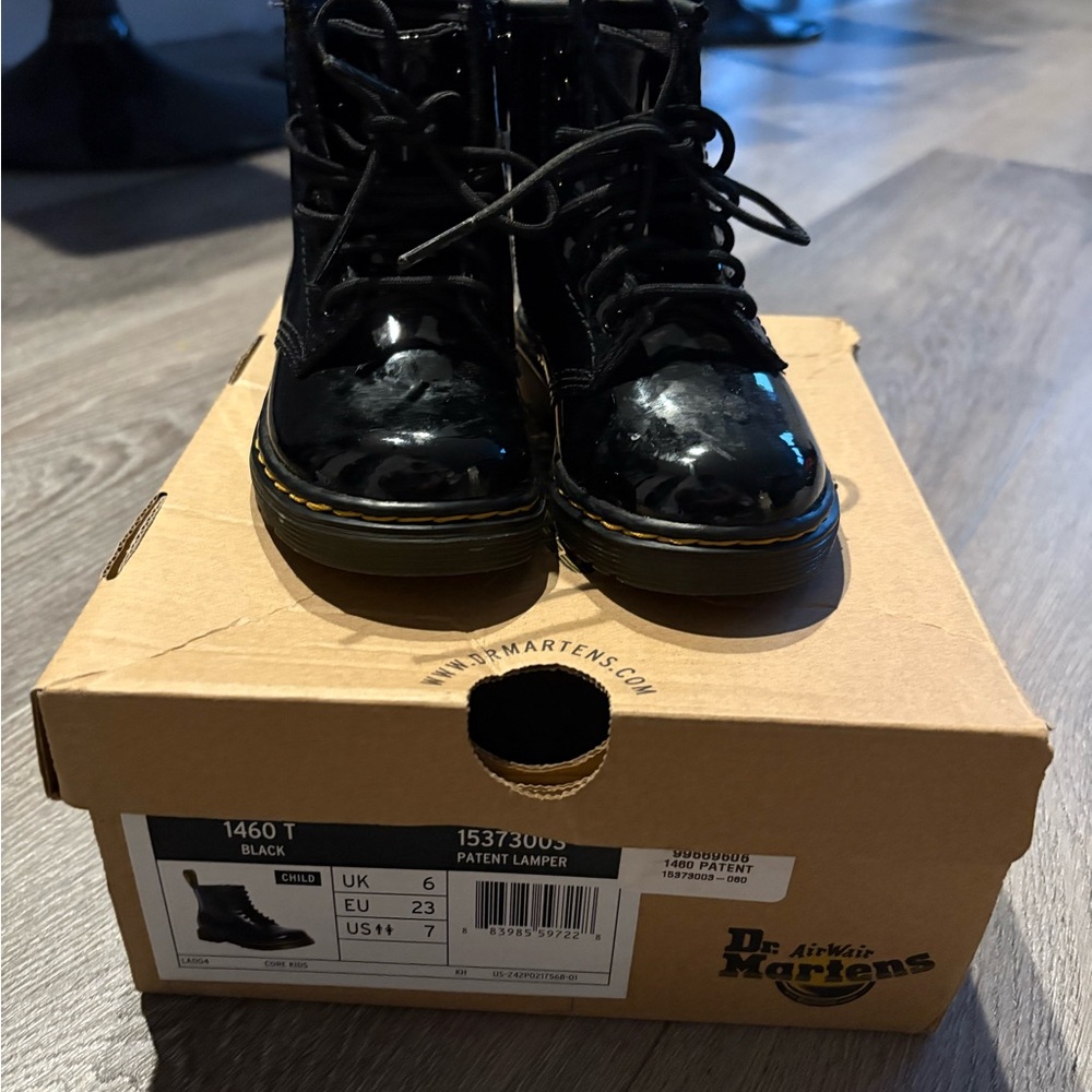Dr. Martens toddler Black Patent Boots